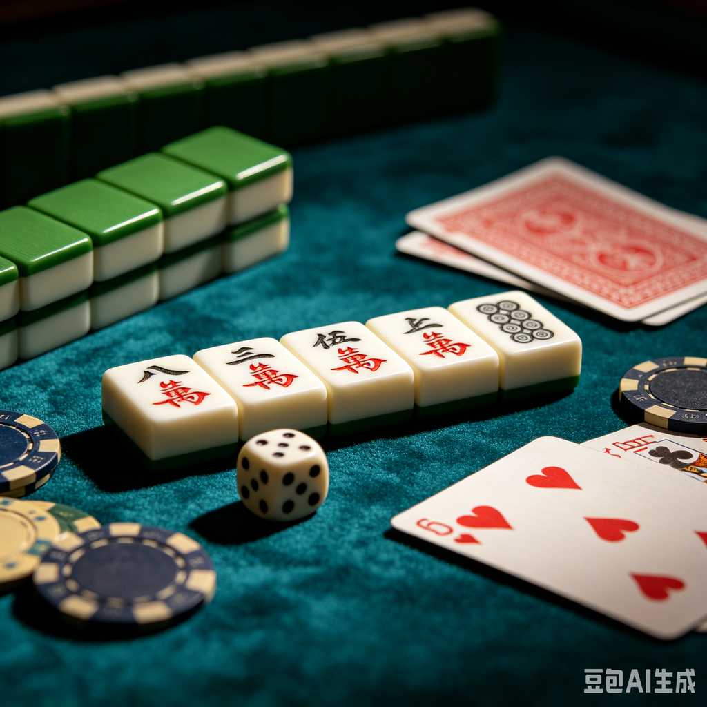 vintage text mahjong set